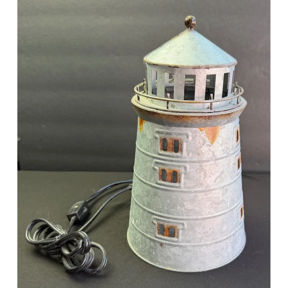 Scentsy Portland Lighthouse Wax Warmer Galvanized Steel Rustic Coastal Nautical